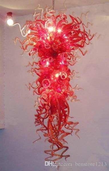 

100% mouth blown borosilicate murano glass art chandelier pendant light color brilliancy chandelier long chain design pendant