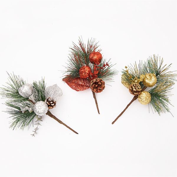 

newchristmas tree decorations artificial pine stems simulation pine cone branches holiday home winter decor artifical plant #e
