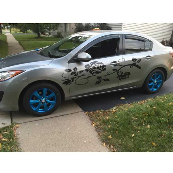 

car 2pcs/set unversal roses car stickers pull flowers modified body decals