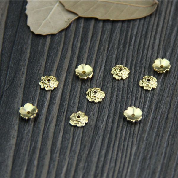

real 925 sterling silver gold plated 5mm flower bead caps for diy fine jewelry making findings&components, Blue;slivery