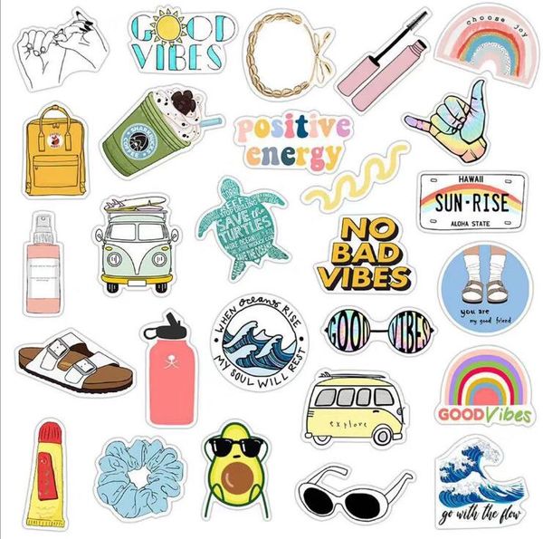 

new arrival 35pcs/lot vsco style simple car stickers luggage stickers waterproof graffiti suitcase stickers a2