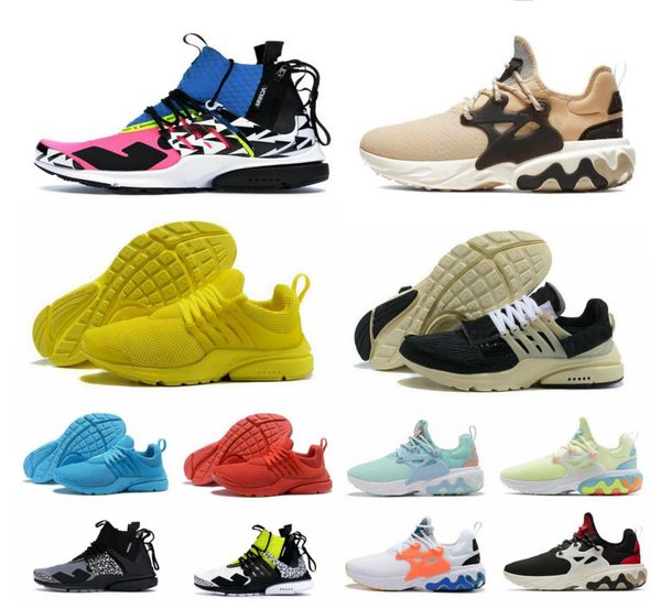 

2019 react presto 2.0 mid acronym x racer men women running shoes psychedelic lava sneakers witness protection trainers dharma with box shoe
