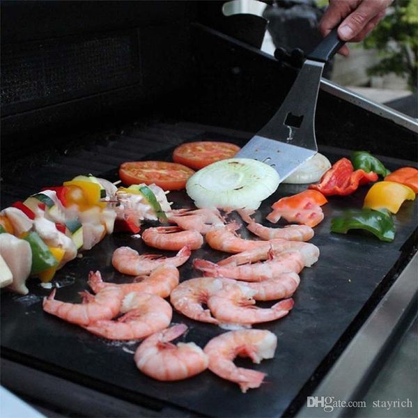 

ptfe non-stick bbq grill pad barbecue baking pad reusable teflon cooking plate 40 * 30cm for party grill mat tools new shopping