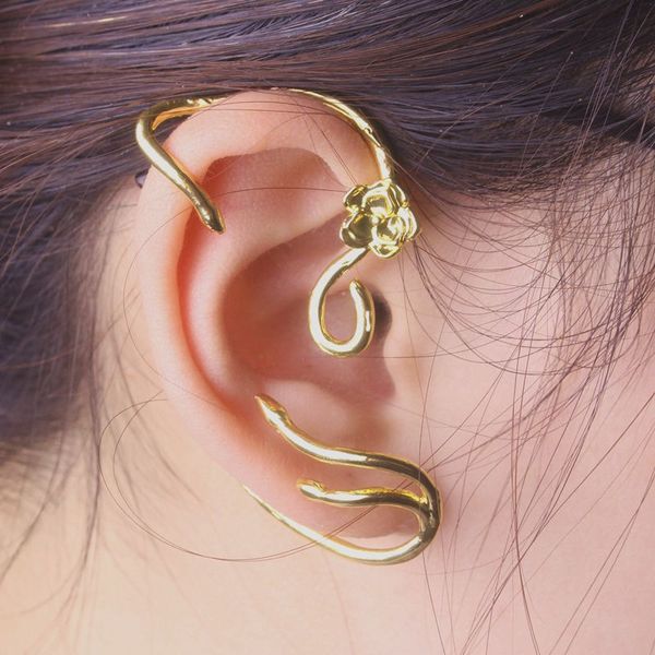 

fairy tale earrings ear cuff belle golden rose stud gift for girls women fashion jewelry charm accessories, Silver