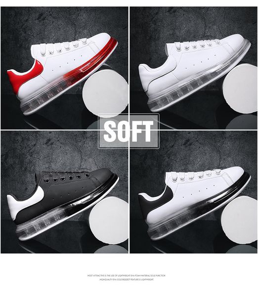 

couple shoes fashion casual shoes mesh leather stitching breathable cushioned air cushion sole suitable for all seasons easy to match clothe, Black
