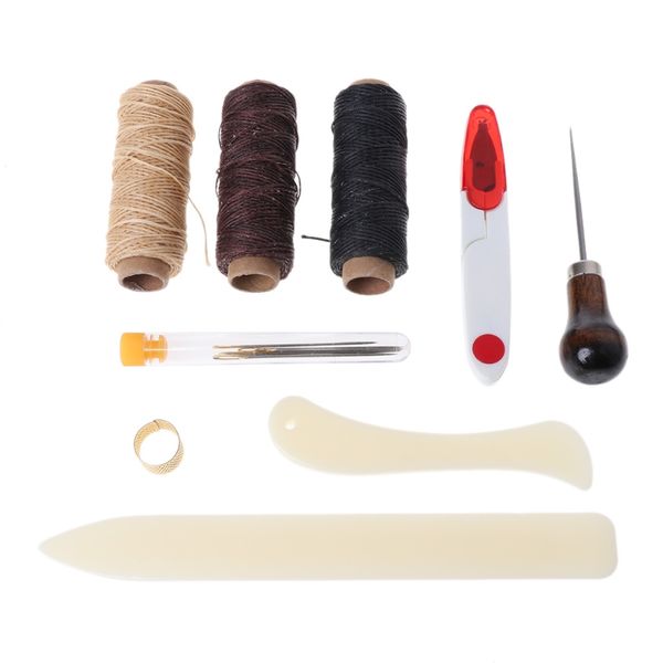 

wholesale 15pcs bookbinding kit starter tools bone folder paper creaser waxed thread set may06, Black