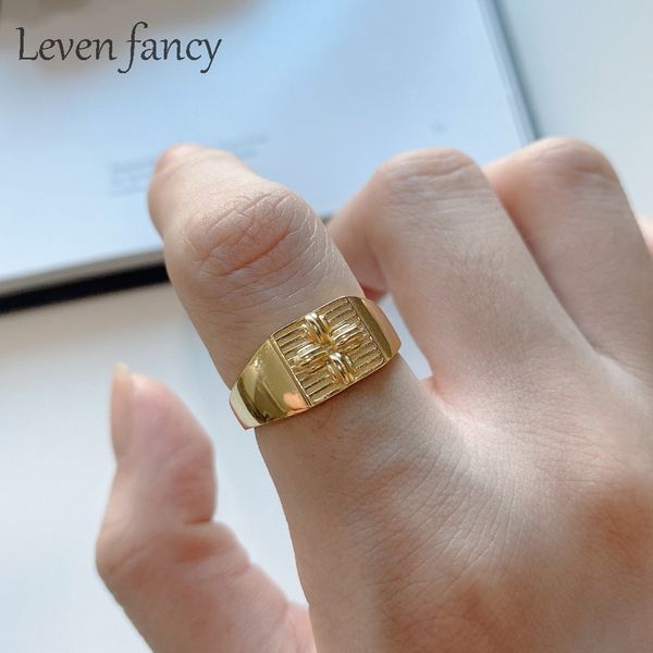 

925 sterling silver filigree flower cross ring gold square bands middle east design wedding ring for men and women fine jewelry, Golden;silver
