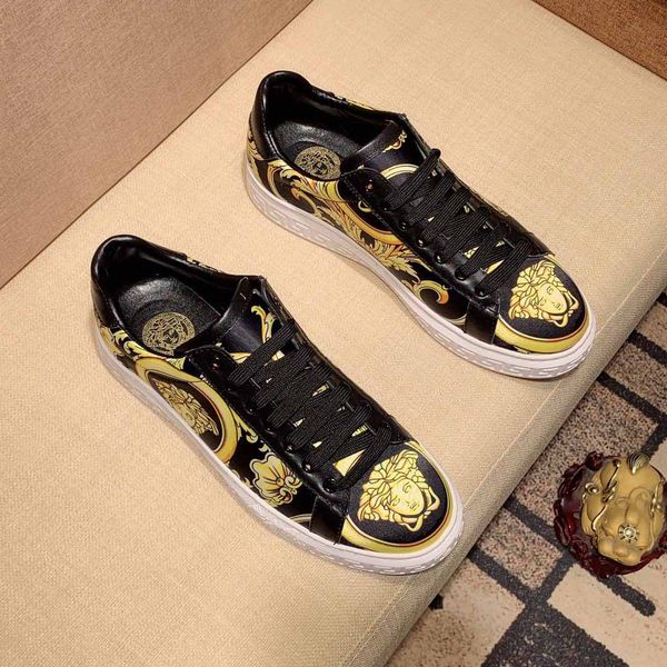 

various styles of brand-name casual shoes men's sneakers leather platform shoes flat shoes high-quality suede sneakers, Black