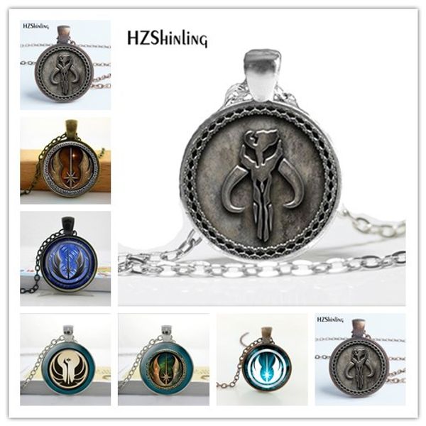 

new mandalorian skull necklace mandalorian skull jewelry glass dome pendant necklace rope chain jedi order necklace wholesale