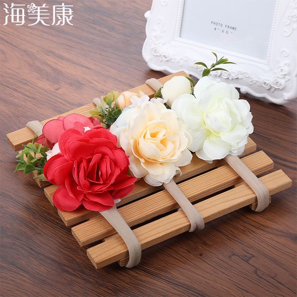 

haimeikang ребёнки цветов повязка набор младенец эластичность прекрасного головной убор подарки дети дети принцесса группа аксессуар для вол