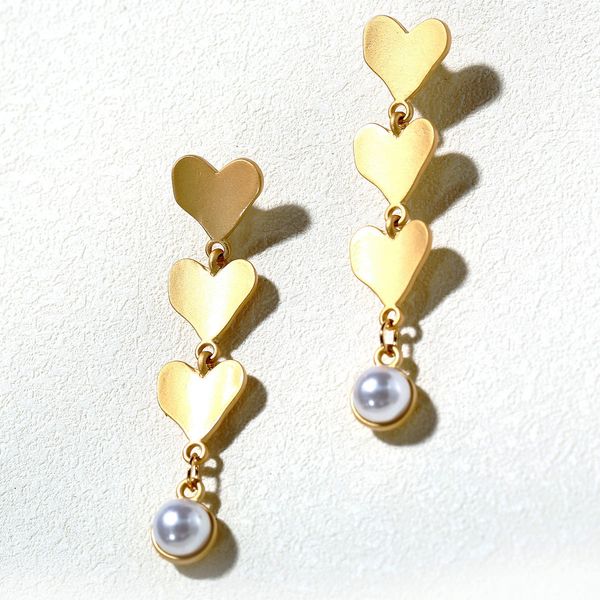 

earrings originality baroque wind pearl love ear pendant nail concise earring product, Golden;silver