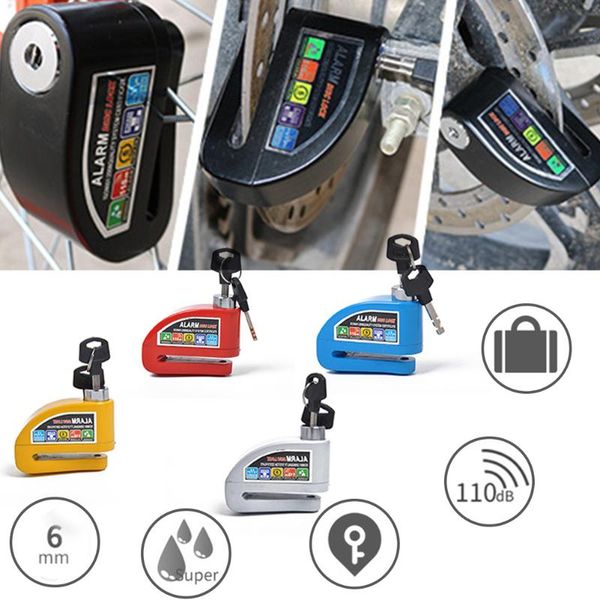 

universal 6 mm motorcycle anti-theft lock brake lock b-class core 110db alarm waterproof disc