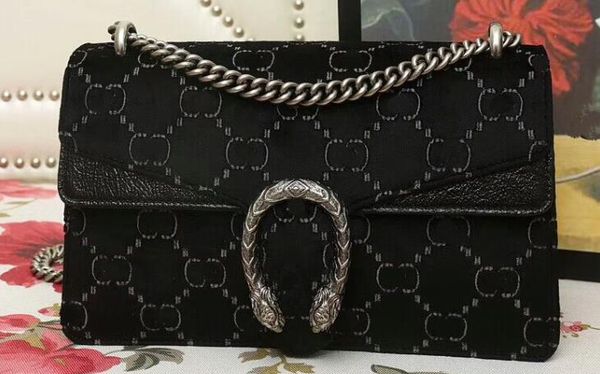 

dhl 400249 28cm dionysuss velvet small shoulder bag,silver hardware,tiger head closure,suede lining,come with dust bag+box