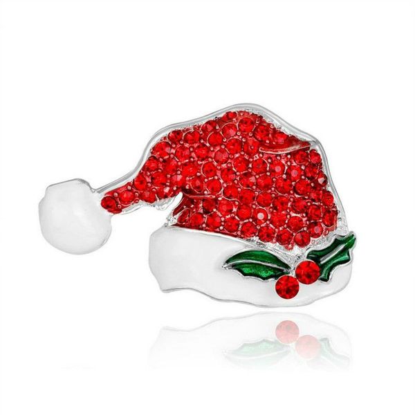 

новый рождество эмаль снеговик чулки санта дерево брошь pin рождественские подарки женщины мужчины броши шарм кристалл горный хрусталь женщи, Gray