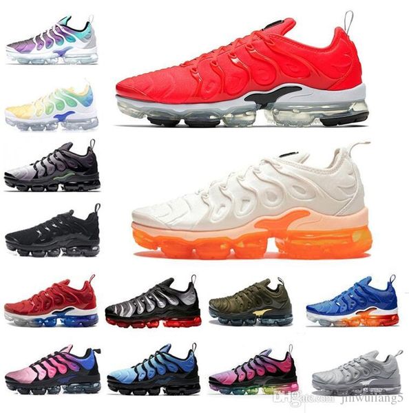 

2019 goodvery TN Plus Olive In Metallic White Silver Colorways Pack Triple Black sneakers casual shoes size 36-45