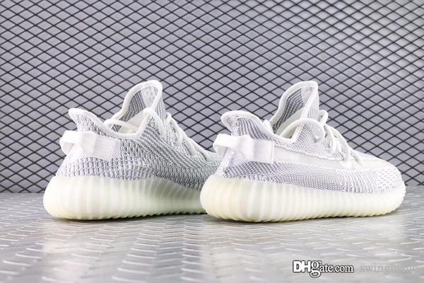

2018 release v2 static reflective sneaker kanye west designer white aauthentic athletic sports running shoes ef2367