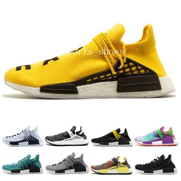 

2020 human race hu trail pharrell williams running shoes for mens womens nerd black cream orange red mens trainer runner sneakers size 36-45