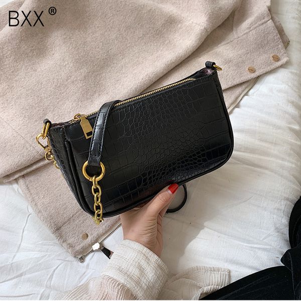 

bxx] камень шаблон pu кожа crossbody сумки для женщин 2019 цепь сплошной цвет малый плеча сумка женская сумочка hi939