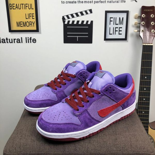 

2020 Dunk SB Low SP Сливовая обувь Япония малина фиолетовый красный белый Pro ISO кроссовки серии Diamond Paris повседневные дизайнерские кроссовки