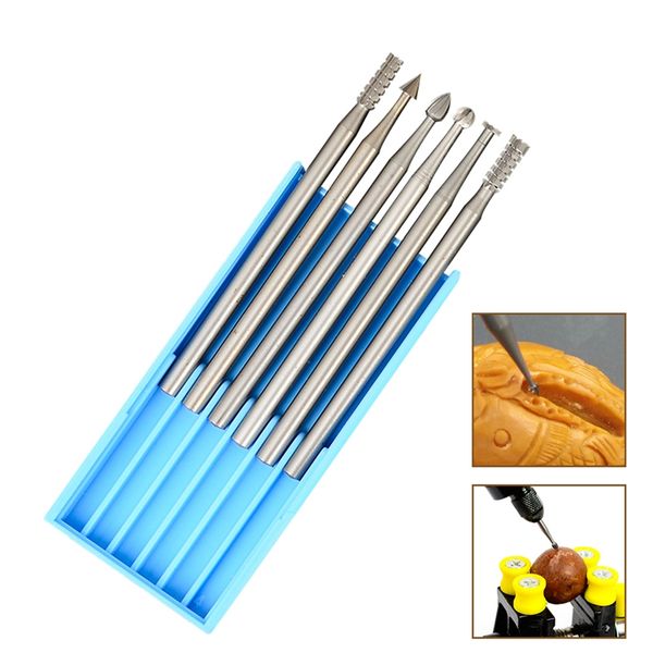 

abrasive tool 6 pieces 2.35mm diameter drill bit for rotary tool mini knife for olive core, beads, wood power tools:1.4mm
