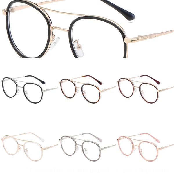 

pc double beam large round frame plain glasses frame glasses 911, Silver