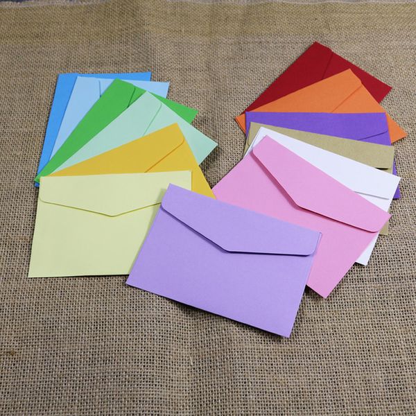 1158cm Colorful Mini Envelope For Wedding Invitation Solid Color Craft Paper Envelopes Student Gift Postcard Scrapbook Birthday Card Template