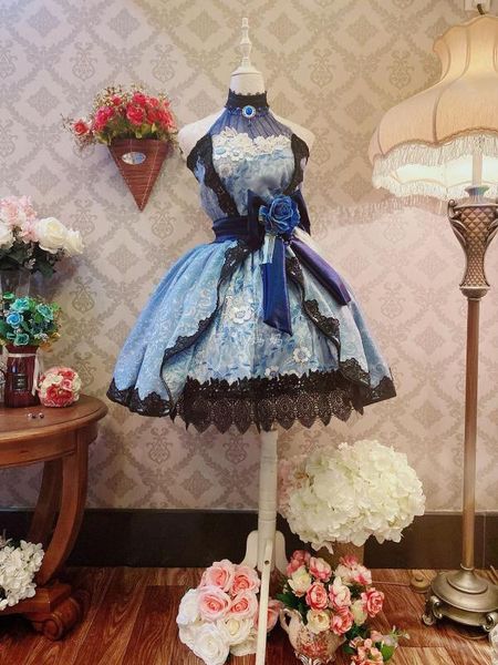 

customized] аниме the idolm@ster shibuya rin lolita dress party великолепная униформа косплей костюм хэллоуин бесплатная доставка 2020, Black