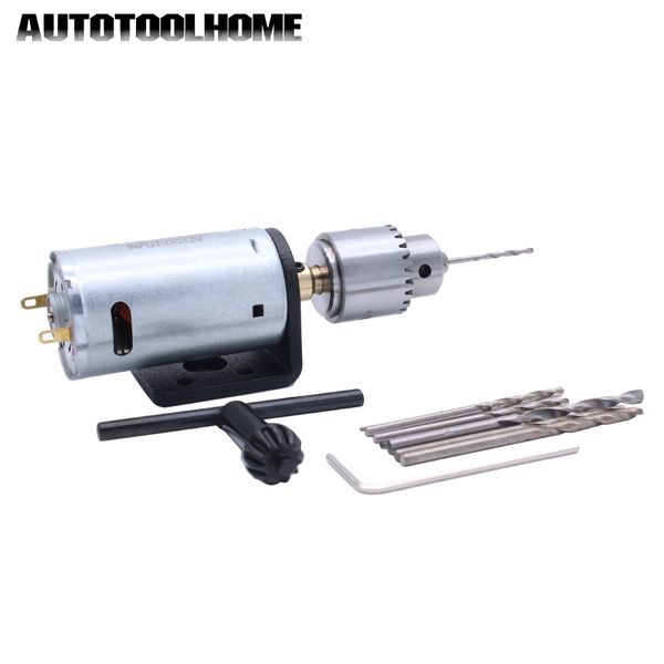 

mini hand electric drill set dc 12v motor with 0.3-4mm jt0 drill chuck collets twist bits fit jewelry pcb wood plastic