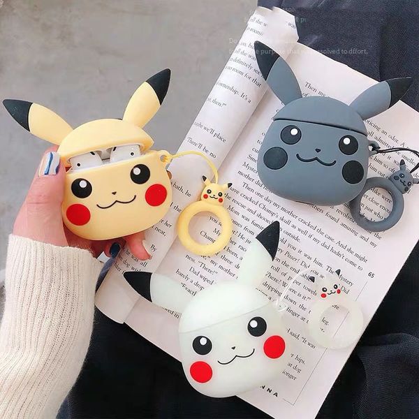 

cartoon wireless bluetooth earphone case for apple airpods 1 2 silicone anti-lost cases for airpods protective cover pouch