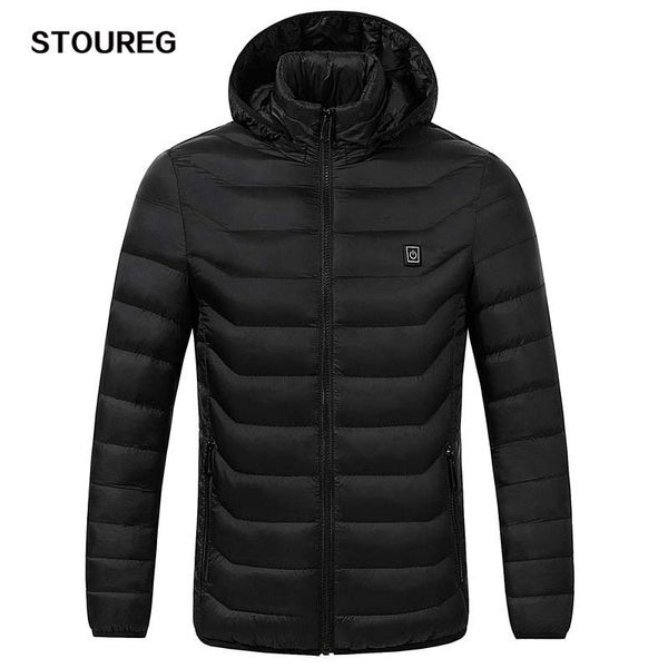 

men's fleece jackets waterproof winter heated jackets thermal heating clothing skiing coat men hiking jacket s-3xl 2colors, Blue;black