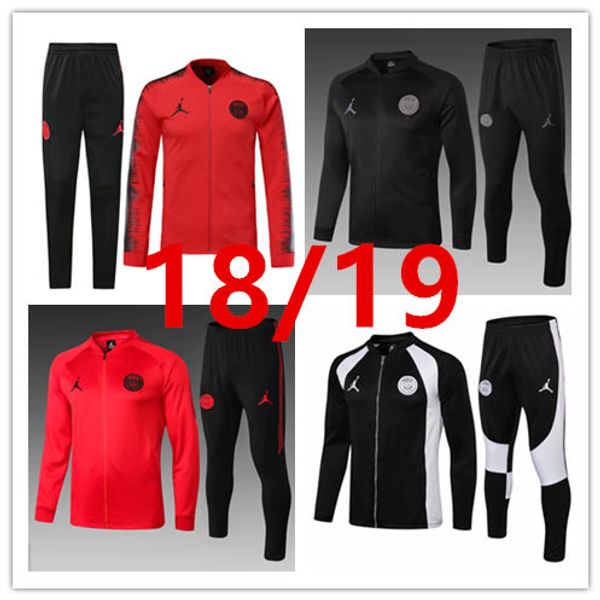 

19 20 jordam x paris soccer jacket hoodie survetement 19 20 psg mbappe football tracksuit winter clothing, Black