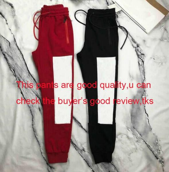 

горячие мужские дизайнер jogger брюки новый бренд трек брюки высокое качество повседневная jogger сторона письмо drawstring брюки роскошные, Black