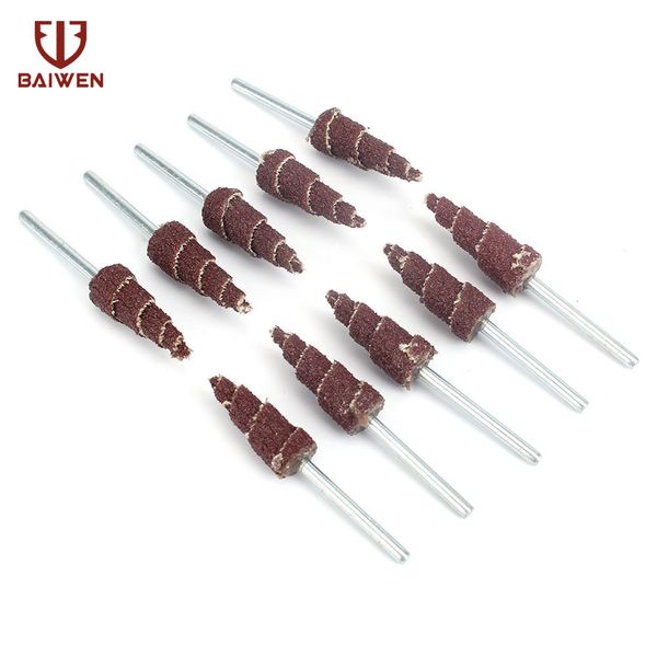 

10/20/50pcs 10mm grinding head sandpaper flap cone dremel accessorie rotary tool 80-320 grit
