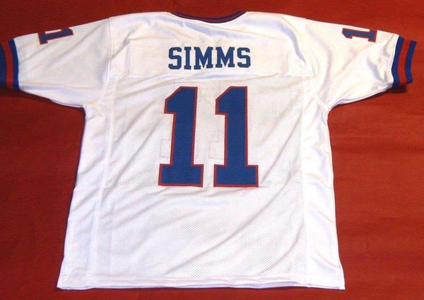 

retro #11 phil simms custom mitchell & ness jersey mens stitching high-end size s-5xl football jerseys college ncaa, Black;red