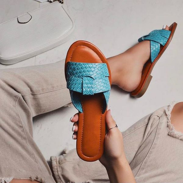 

2020 summer new women's sandals casual flat bottom open toes fashion women slippers roman style outside wearing plus size shoes, Black