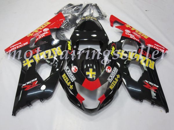 

new abs plastic fairings kit fit for suzuki gsxr600 gsxr750 gsx-r600 r750 k4 2004 2005 black rizla