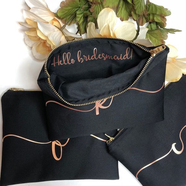 

additional logoing for writing inside or back of customized makeup bag bridesmaid proposal will you be my bridesmaid gift bag