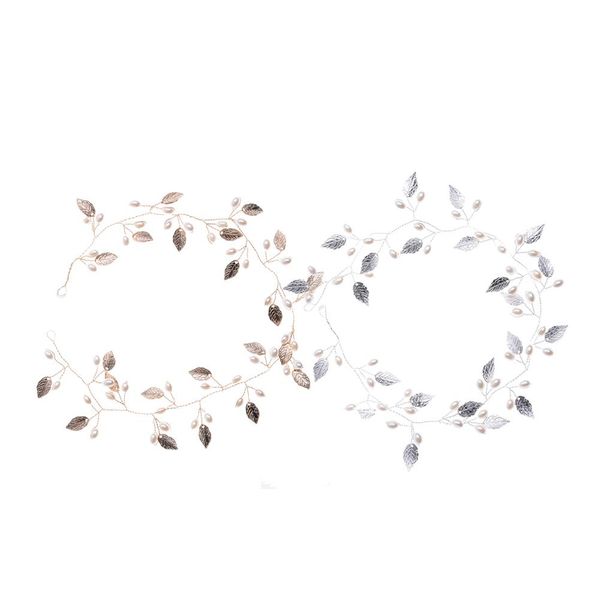 

leaf pearl hair band, dish hair decoration, headpiece leaf pearl headband disc accessories headdress, Golden;white