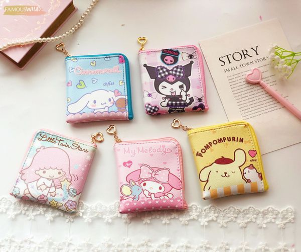 

ivyye 1pcs doraemon stitch melody kuromi anime pu handbag shoulder cartoon soft coin purse bags card key storage gift