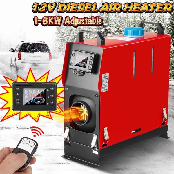 

1-8kw adjustable 12v all in one air diesels heater one hole car heater for trucks motor-homes boats bus +lcd key switch+remote