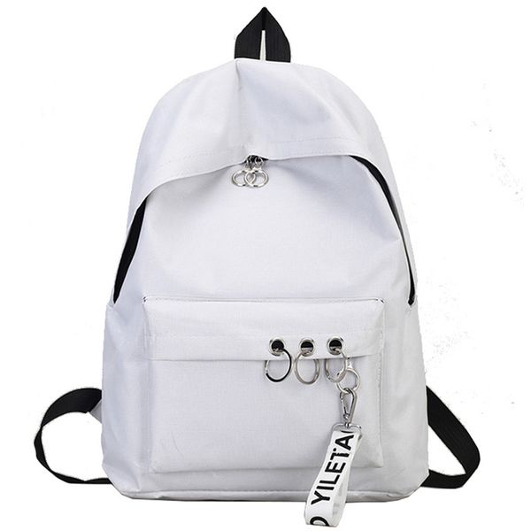 

simple casual backpack solid color backpack female bag canvas college wind