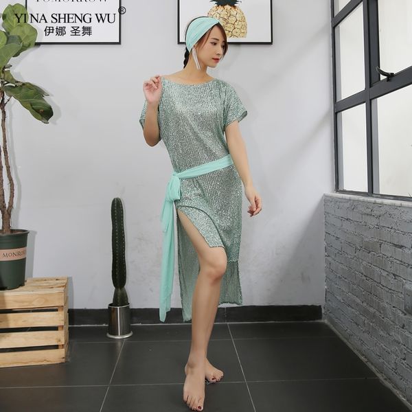 

women baladi shabby saidi dance wear belly dance practice clothes traditional khaleeji dress 3pcs set dress+headband+waist band, Black;red