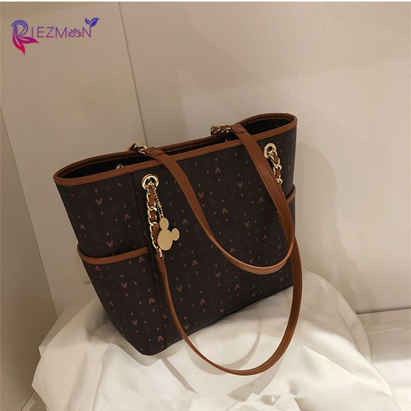 

riezman classic fashion pu leather luxury handbags women tote bags designer female shoulder bag ladies purses and handbags t200408
