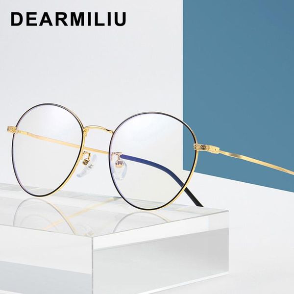 

dearmiliu oval rose gold frame blue light blocking glasses led computer reading radiation-resistant glasses gaming eyewear, White;black