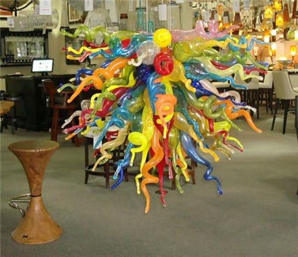 

wholesale style ce/ul certificate energy-saving murano glass crystal decorative pretty colorful hanging chain ceiling chandelier