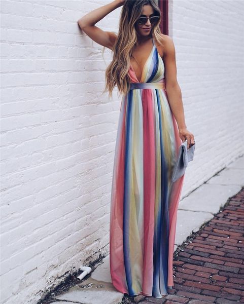 

panelled contrast color dress women clothing women designer bohemian dresses deep v-neck backless dresses fashion striped, White;black