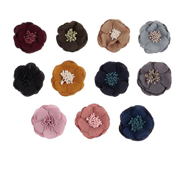 

new 40pcs/lot 1.6" fabric flower for baby girls handmade headbands hair flower for hairpins clips diy hair accessories, Slivery;white