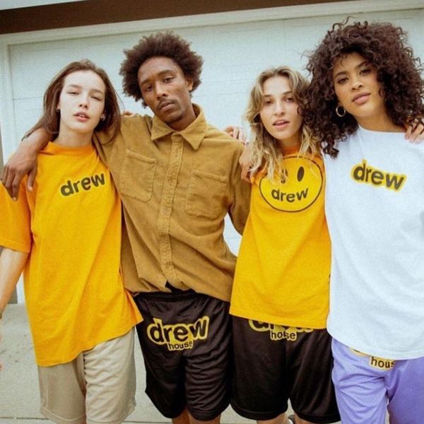 

2019 trend face tee t-shirt justin bieber summer fashion street skateboard breathable casual version couple hflstx482, White;black