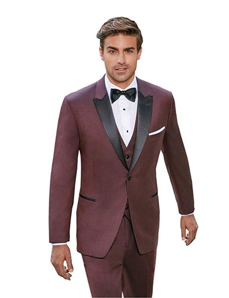 

мужские 3 частей костюмы приталенный fit свободного покроя одна кнопка костюмы сплошной куртка жилет брюки для выпускного вечера венчания па, White;black