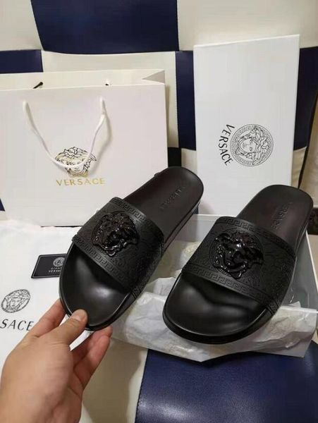 

men women sandals designer shoes luxury slide summer fashion wide flat slippery with thick designer sandals slipper flip flop size 36-45, Black